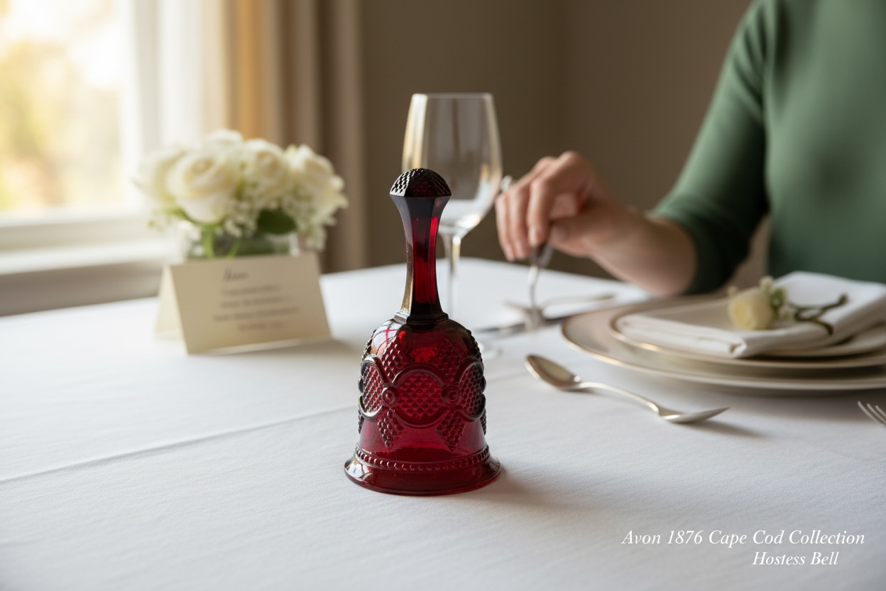 Vintage Avon 1876 Cape Cod Ruby Red Glass Hostess Bell