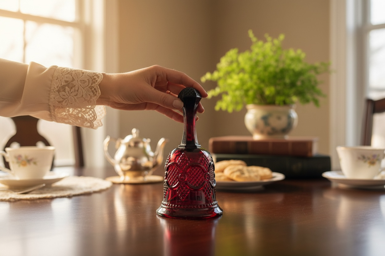 Vintage Avon 1876 Cape Cod Ruby Red Glass Hostess Bell