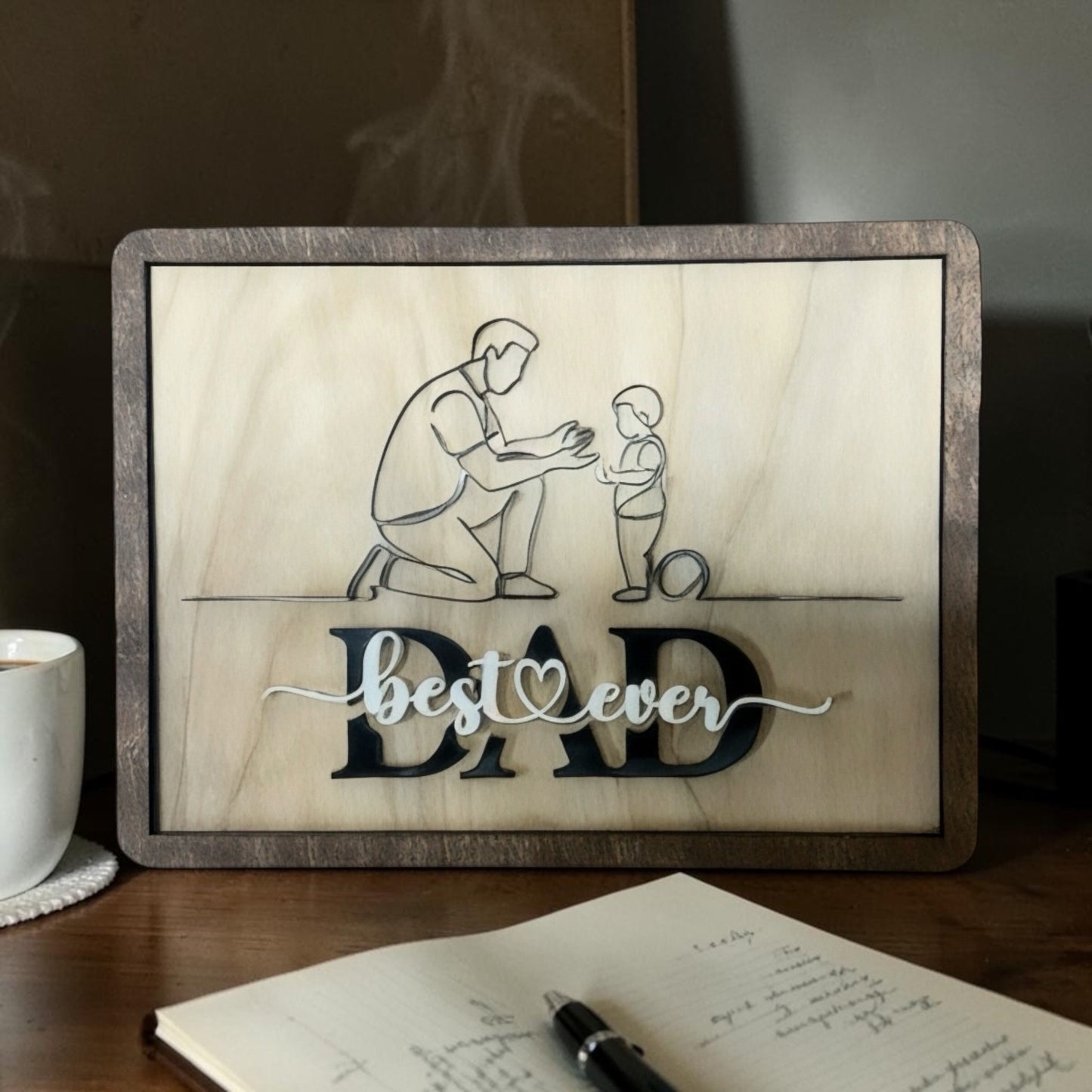 Best Dad Ever – Wood & Acrylic Display Sign